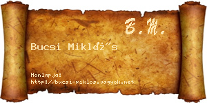 Bucsi Miklós névjegykártya